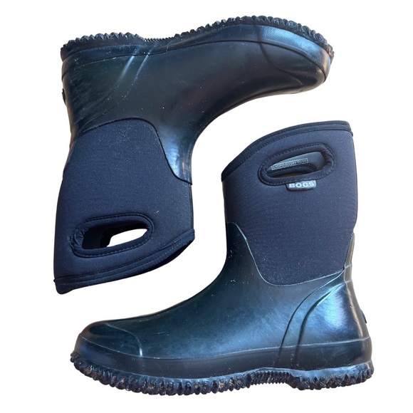 Bogs Shoes - Bogs Solid Black Women's Classic Mid Rain Snow Garden Boot Size 10